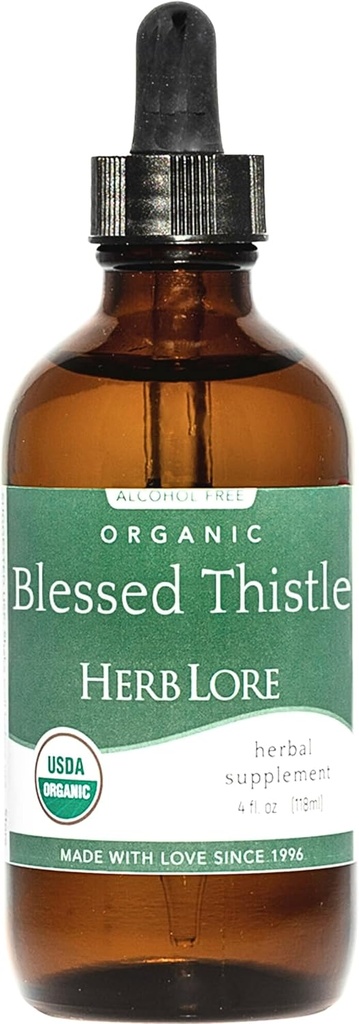 Breastfeeding 지원을위한 허브 Lore 유기 Blessed Thistle - 액체 Lactation 보충 - 4 fl oz