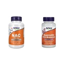 Now Supplements, NAC (N-Acetyl Cysteine) 600 mg with Selenium & Molybdenum, 100 Veg Capsules & Now Quercetin with Bromelain - 60 Veg Capsules