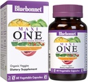 Bluebonnet Nutrition Maxi One (with Iron), Whole Food Multiple, Enzymes, Energy, Vitality, Gluten & Dairy & Soy Free, Kosher, Vegetarian Friendly, Non-GMO, 2 mesiac dodávky, Béžová, 60 Počet