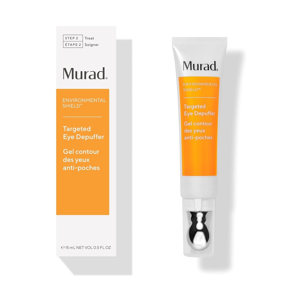 Murad Targeted Eye Depuffer – Ginseng, Lily, and Caffeine Eye Cream Fights Fatigued and Stressed Appearance by Brightening, Depuffing, and Firming Under-Eye Bags – 0.5 Fl Oz