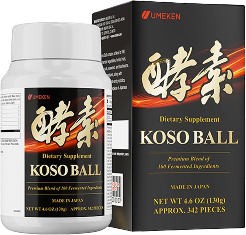 Koso Ball Infused with Pure 160 Fermented Ingred Ingredients, Supports Stomach " Intestine Health, Immune Health, Japanese supplements for Overall Wellness " Balanced Nutrition, Small 342 Pieces, Pack of 1