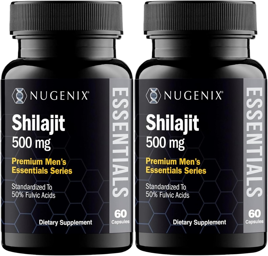 Nugenix Essentials Shilajit kapsulak - 500mg, % 50 Fulvic Acids, 120 kapsula