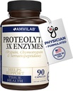 Proteolytic Enzymes 3X - Trypsin, Chymotrypsin & Serrapeptidase - Reduce el Edema & Irritation from Tissue injury - Supports Body Wellness & Recovery - Suplemento dietético - 90 cápsulas