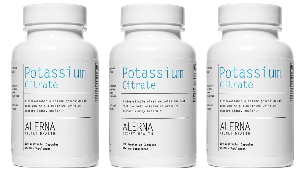 Potassium Citrate 99 mg Dietary Supplement – Potassium Mineral Supplement for Electrolyte Balance and Normal pH Support – 100 Vegetarian Capsules (Pack of 3)