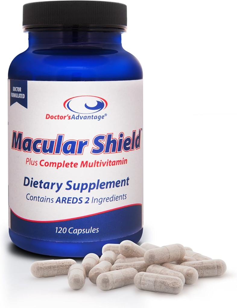Doctor 's Advantage Macular Shield Vitamin Plus Multivitamin - 120 Kapsułki, 30- Day Supply - Luteina i Zeaksantyna Suplementy z AREDS 2 ® Vision Składniki & Kompletny kompleks multiwitaminy