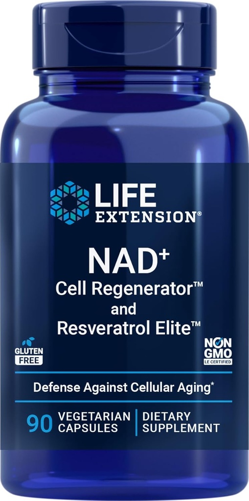 Predĺženie životnosti NAD+ Cell Regeneration and Resveratrol Elite, 90 Veg Caps