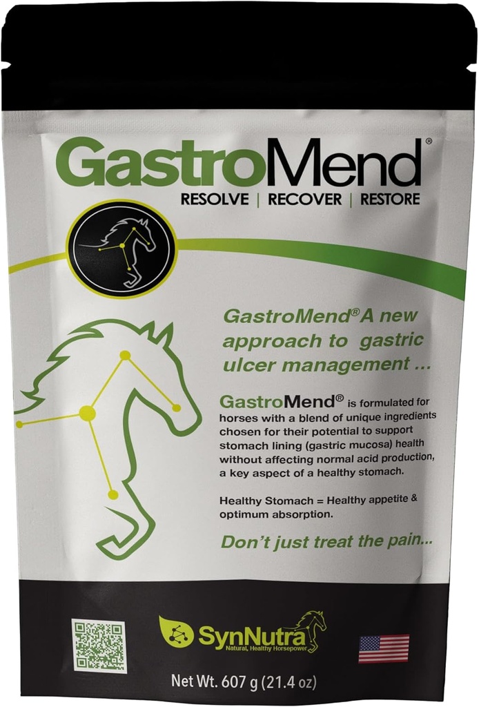 GastroMend® 위장 건강은 말, 100 % 자연, Equines, Cost-Effective Digestive Wellness의 Stomach 및 Gut 건강을 촉진, 파우치 당 60 서빙, 미국에서 만든