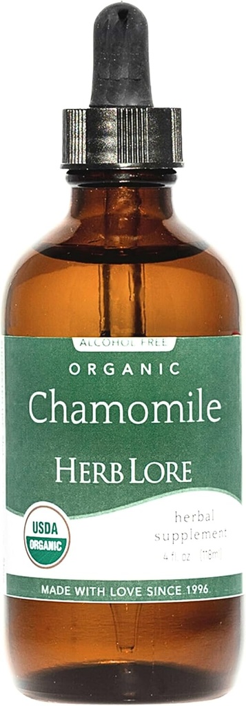 Herb Loor Organic Chamomil Tincre - ของเหลว Chemil Khamomils lefts for Baby & Auths - Melatonin- leep supplement (4 floooz)