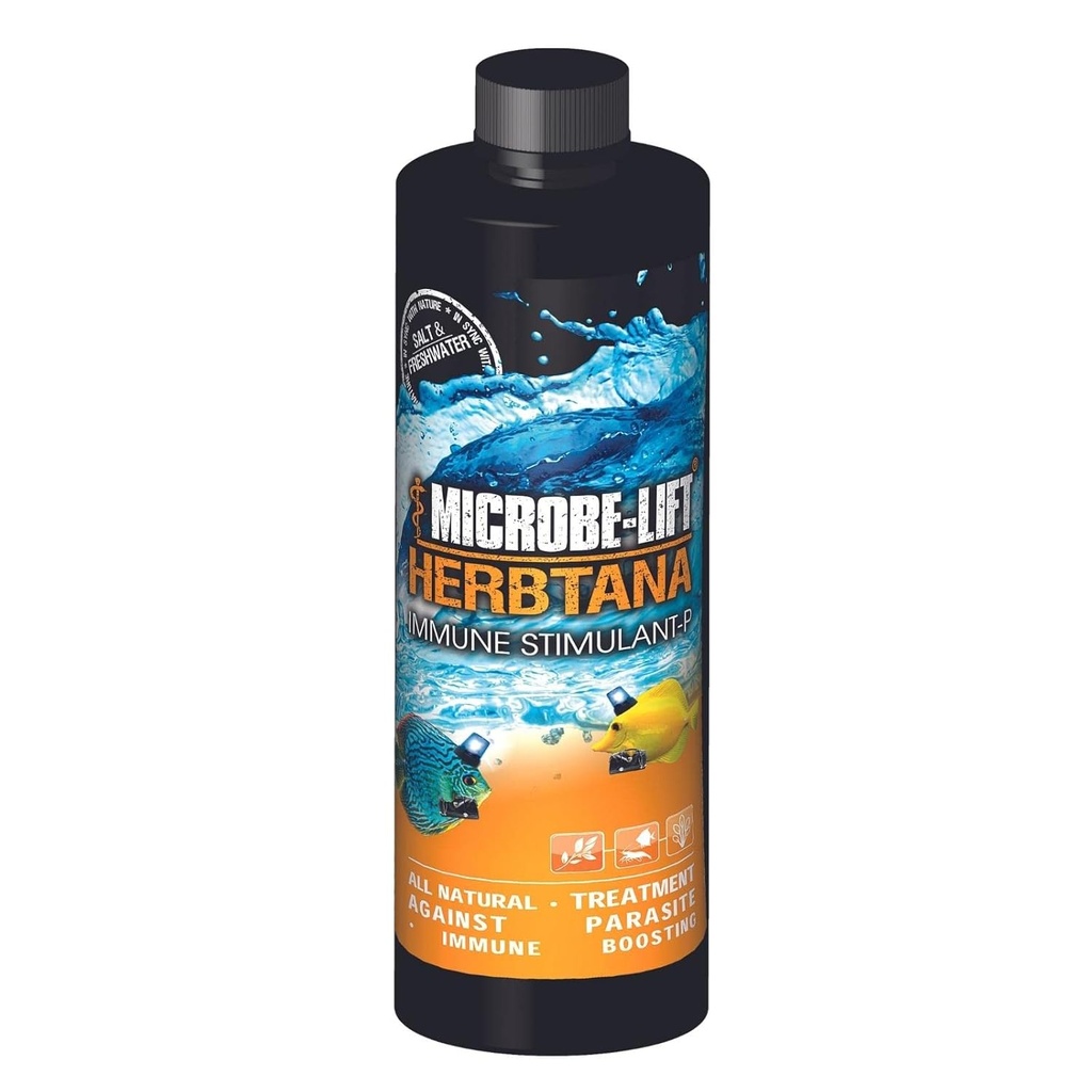 MICROBE-LIFT Herbtana Immune 부스터와 민물과 소금물 가정 수족관 및 물고기 탱크, 16 온스를 위한 자연적인 기생충