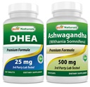 Best Naturals Dhea 25mg & Ashwagandha Extract 500 Mg