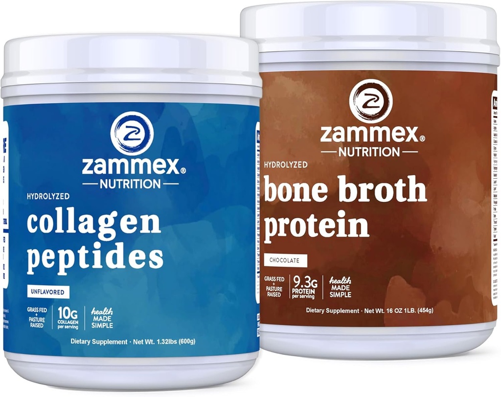 Zammex Collagen Peptides+Chocolate Bone Broth Powder