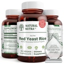 Natural Nutra Red Yeast Rice Extract, Cardiovascular Support, Helps Enhance Immunity, Helps Maintain Body Fats & Fluid Flow, Improve Digestion, Gluten Free Supplements, 600 mg, 60 Capsules (2 Pack)