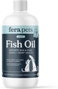 Fera Zwierzęta domowe Fish Oil - Omega 3 dla psów i kotów do wsparcia połączeń, Serce, Skóra i Coat Health - Nie GMO z witaminą E - 8 oz