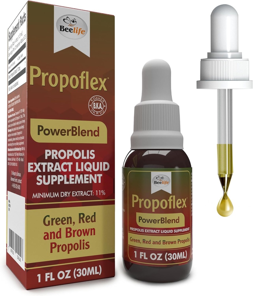 Beelife Propolis Extract, Power Blend Green, Red & Brown Propolis- 100% Pure Extract Bee Propolis Tinctuur, High Artepillin-C Levels - Natural Antioxidant, Immune Support- uit Brazilië (30ml/1Fl.Oz)