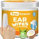 Dog Ear Cleaner Wipes - Hatz-hariak txakur eta katuentzako - Garbiketa, leuntzea eta auriak desodorizatzea - Pet Ear Relief Solution (Coconut)