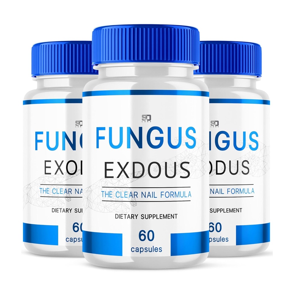 (Pack of 3) Fungus-Exdous - Tabletes atbalsta spēcīgu veselīgu dabas nagu - 180 kapsulas, White