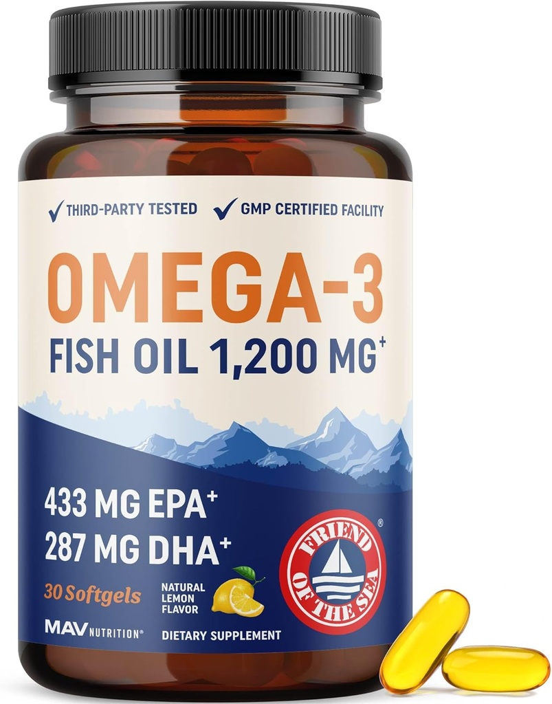 Trīskāršs stiprums Omega 3 Zivju eļļa 1200 mg 