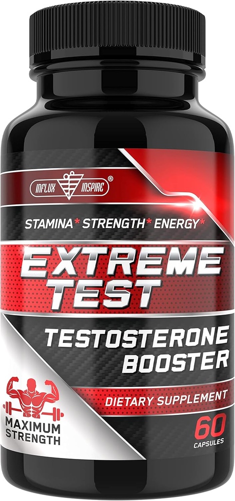 Booster de testosterona para hombres - Male Enhancing Supplement Pills - Fast Acting Blood Flow, Muscle Growth, Stamina, Endurance & Strength - Boost Performance & Drive - 3rd Party Tested - 60 cápsulas