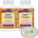 Nature's Secret Super Cleanse Extra Strength Toxin Detox & Gentle Elimination Total Body Cleanse, Digestive & Colon Health Support, 2 Packs of 200 Tablet, Pill Case