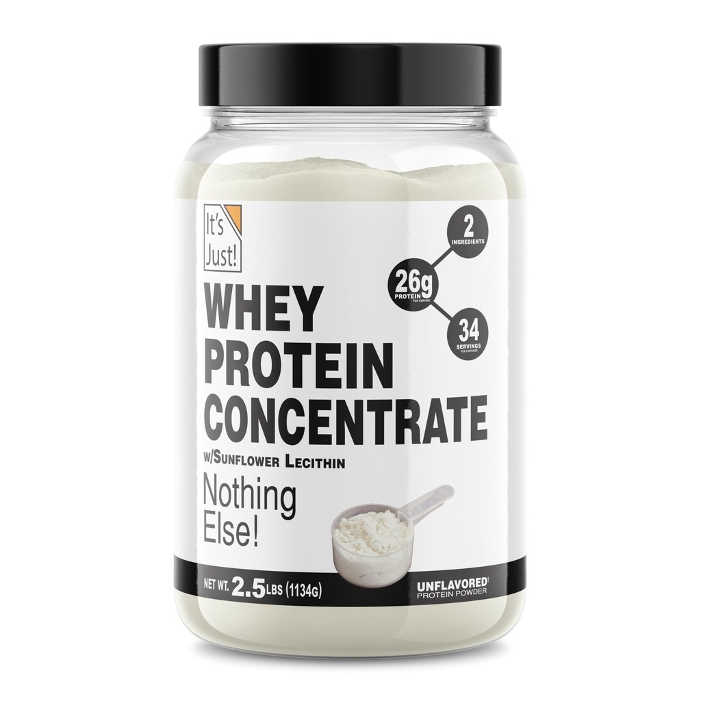It's Just! - 100% Whey Protein Concentrate, Made in USA, Premium WPC-80, No Added Flavors or Artificial Sweeteners (2.5 Pound, Unflavored)