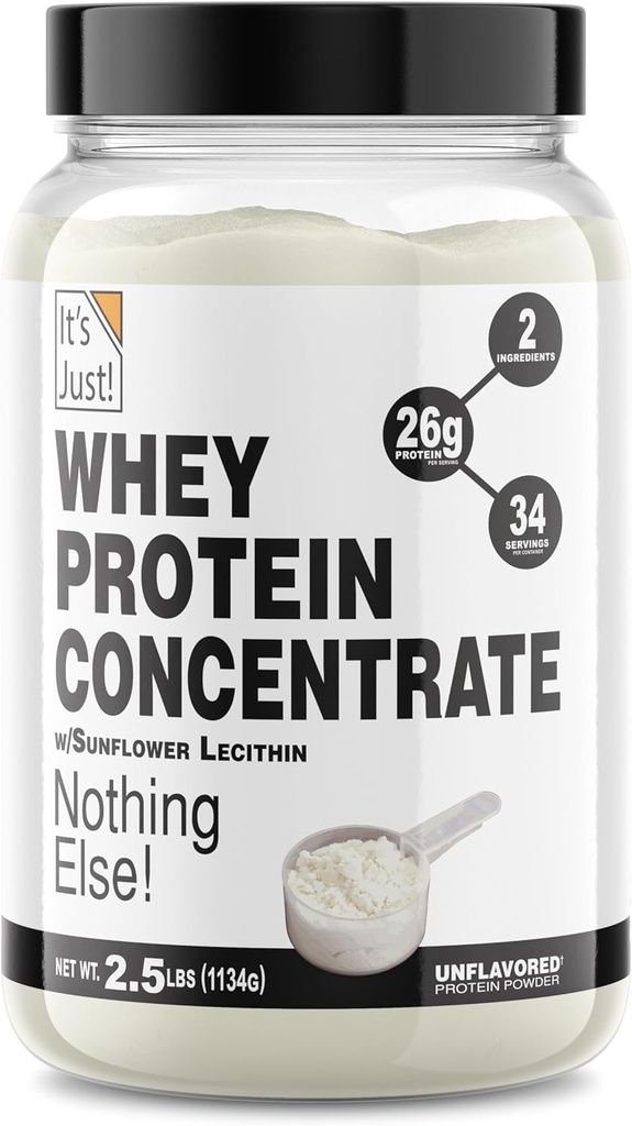 Se on vain... - 100% Whey Protein Concentrate, Made in USA, Premium WPC-80, Ei lisätty makuja tai keinotekoisia makeuttajia (2,5 punta, makuamaton)