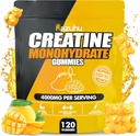 Aroma de creatina monohidrat Gumies Zahăr Gratuit,Pre Suplimente de antrenament Glume creatina pentru barbati si femei,Gym Suplimente,Suporturi de crestere musculara,Recuperare,Forgth,Energie Boost(120 Conte)-Mango