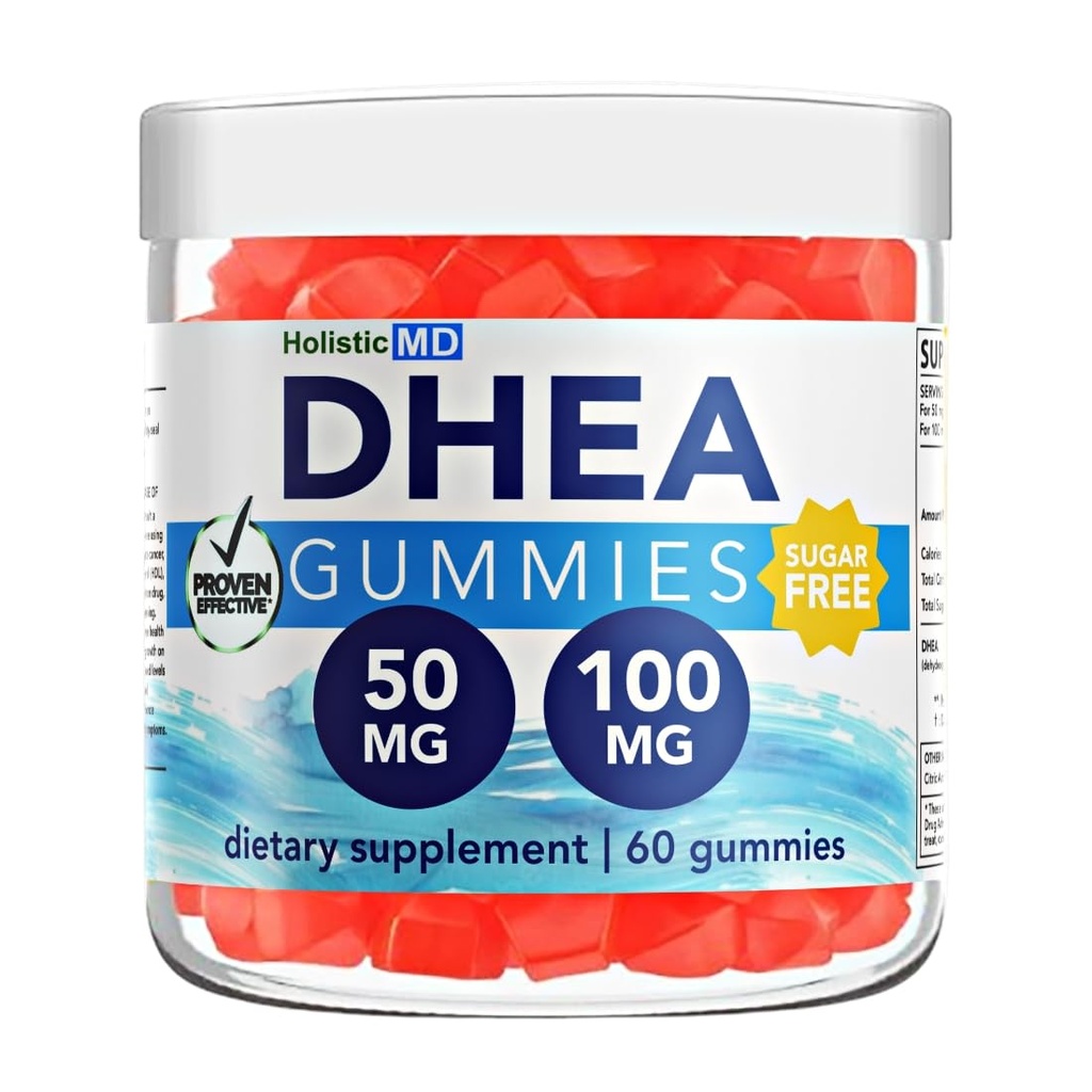 dhea 100mg 50mg dhea Supplement for Women | dhea Supplement for Men | clinically Studied high Absorption | Sugar Free Vegan Strawberry Gummies 60 Days Supply
