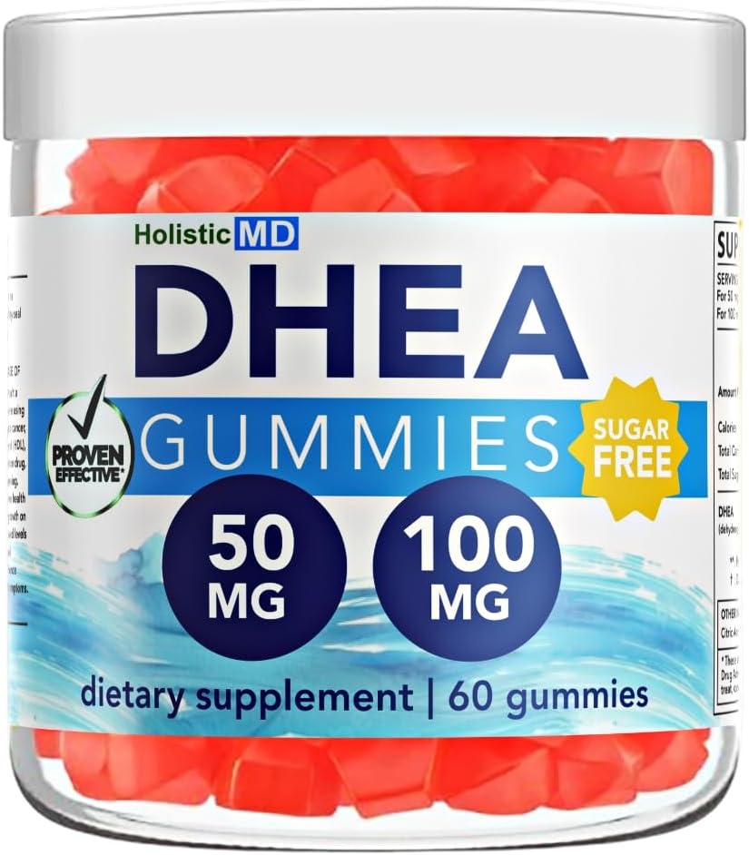 dhea 100mg 50mg dhea Supplement for Women | dhea Supplement for Men | kliniskt studerad hög absorption | Sugar Free Vegan Strawberry Gummies 60 Days Supply