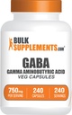 BulkSupplements.com Gamma Aminobutyric Acid Kapsle - dodatek GABA, GABA 750mg - Vegan & gluten zdarma, 1 kapsle per Serving, 240 Počet (balení po 1)