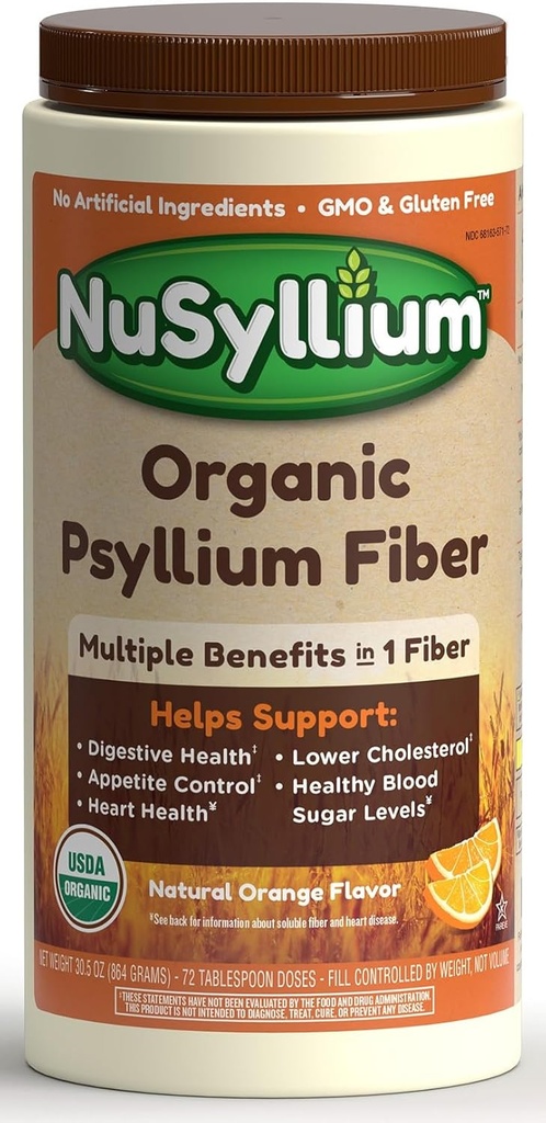 Num Syllium Syllium Husk profile, USDA Organic, 30.5 Oz, Dateary Fimber Supplement with Brown Sweets, ความช่วยเหลือด้านสุขภาพการกินและสุขภาพ * ออเรนจ์ธรรมชาติ 72 การให้บริการ