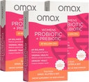 Omax3 Womens Probiotic + Prebiotic, Cranberry & Cicoare Root, 20 Miliarde CFU, 6 Straine dovedit clinic, pH vaginal, UTI, Bloating, (Packaging May Vary)