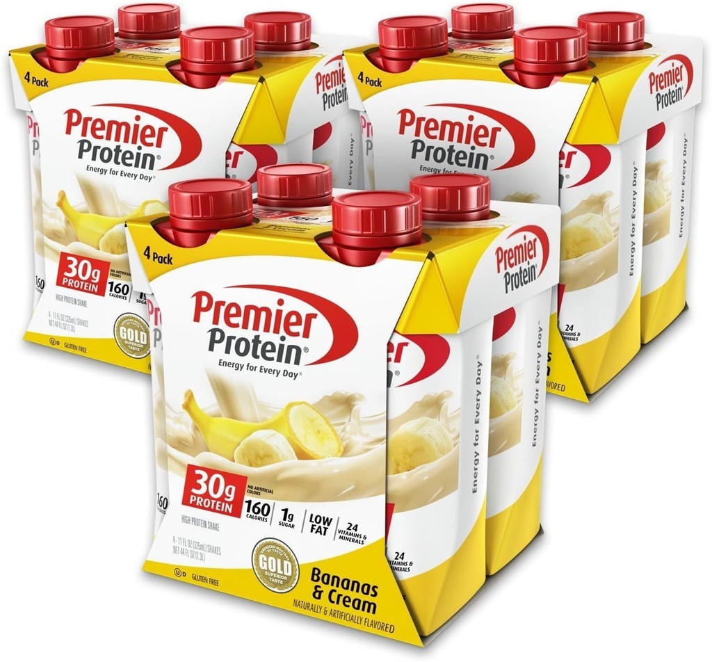 Premier Protein iiEjNj 30g Protein Shake, 11 fl oz pudel, Banana 12 Count (2 Pack)