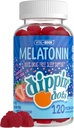 Dippin' Dots - Melatonīna Miega Atbalsts Gumijas (120 Skaitlis) Zemeņu Sunset Creme Flavor Chews - 2.5mg Per Gummy Miega papildinājums bērniem un pieaugušajiem -- Papildinājums ātrākam un ilgākam miegam