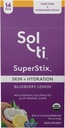 Sol-ti 유기 전해질 피부 + Hydration 음료 혼합, Superfood Hydration 지팡이, SuperStix, Non-GMO, Vegan, Blueberry 레몬, 14 단 하나 조각 지팡이
