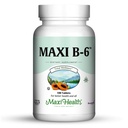 Maxi Health Vitamin B6 Supplement – B6 Vitamins for Women & Men – Nervous System & Cardiovascular Wellness Support – Kosher, Vegan Pyridoxine HCl Tablets – 100 Count, Pack of 2