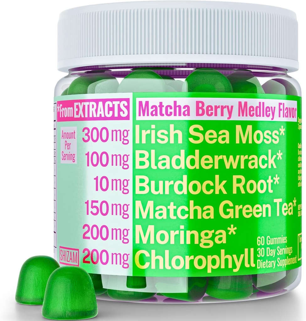 Moringa Ai Len biển Moss chlorophyll EGCg Green Tea Burdock Bladderwrack Super Greens Gummies, Powder Capsules Pills chất lỏng làm giảm lượng dầu mỏ Alt, biển xanh dương