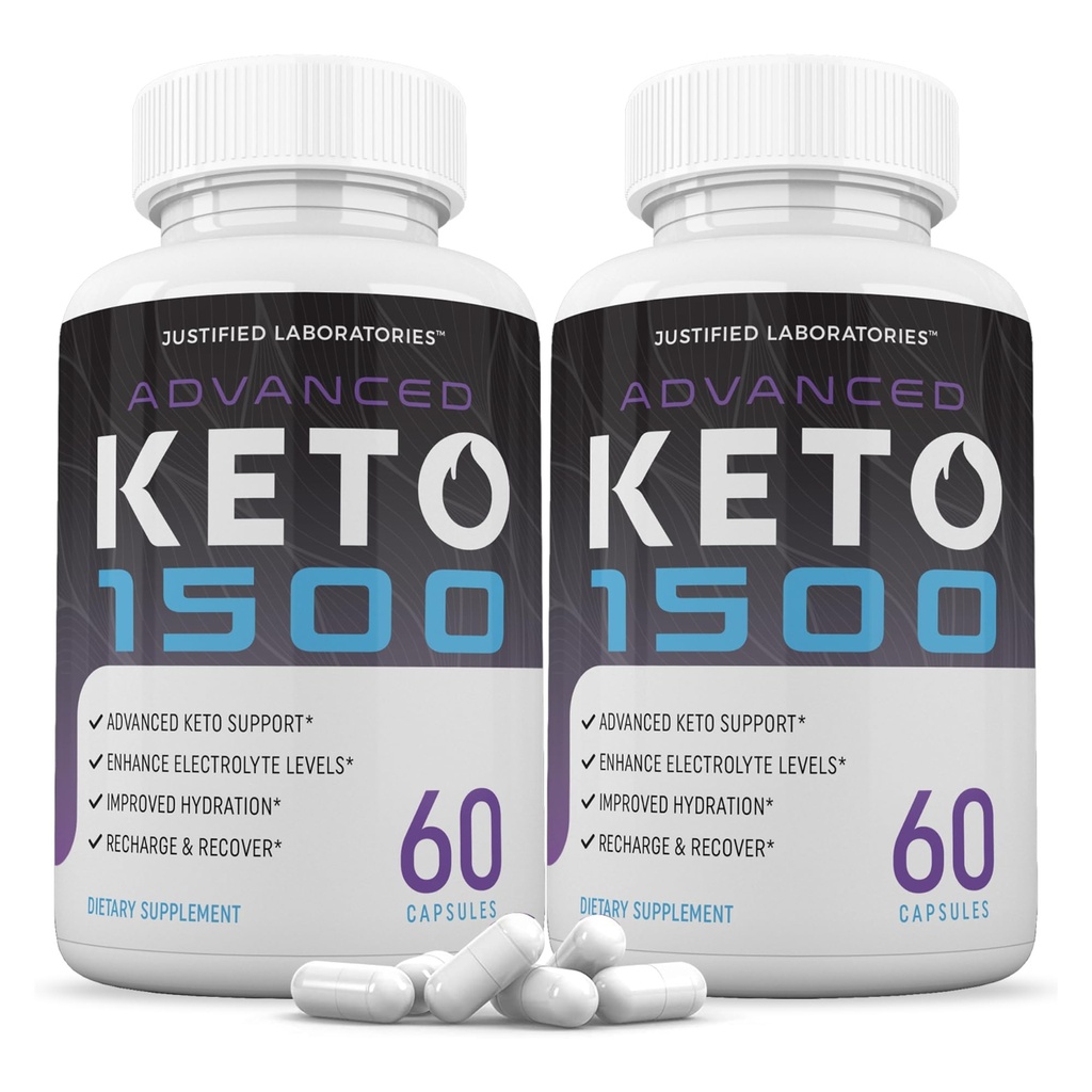 Justified Laboratories Advanced Keto 1500 - Ketogenic Support from Apple Cider Vinegar, Green Tea Leaf, Vitamin C, Vitamin D3 & Extra Virgin Olive Oil - 60 Capsules, Pack of 2 (60 Servings)