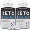 Tikai laboratorijas (2 Pack Advanced Keto 1500 Keto Pills 1275MG Jauna un Uzlabota Formula Satur Apple Sidra Etiķis Extra Virgin Olīveļļa Pulveris Green Tea Leaf 120 Kapsulas