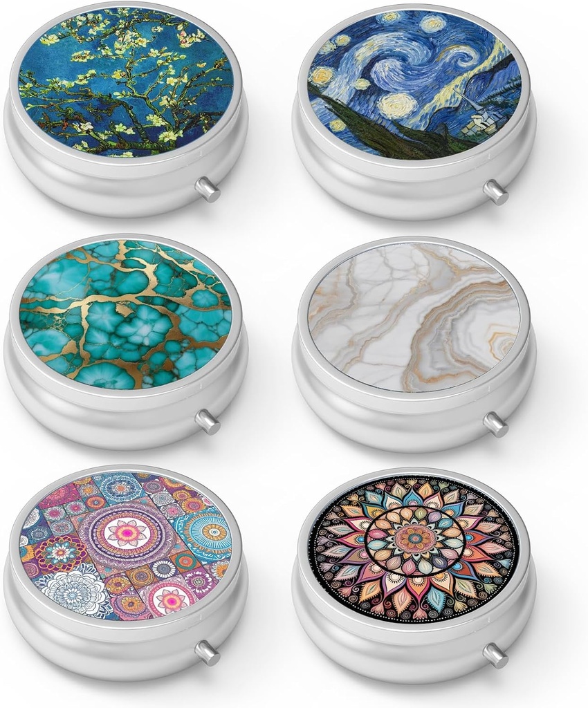 Pill Box 3 Compartiment kleine pil geval,Portable voor Pocket of Purse pil Organizer pil container houder om vitamines te houden, medicijnen, visolie en supplementen(6PCS)