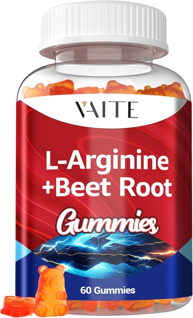 L Arginine suplementari Beet Root Gicks - doble força, Energia Boond, Implementació de la Circulació i Stamina, Beets Organic suplementaris per homes i dones, Vegan Gumy, No-GMO, Sugar-Free