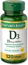 Naravni Bounty Vitamin D3 1000 100 mg Soft Gels, 120 Število
