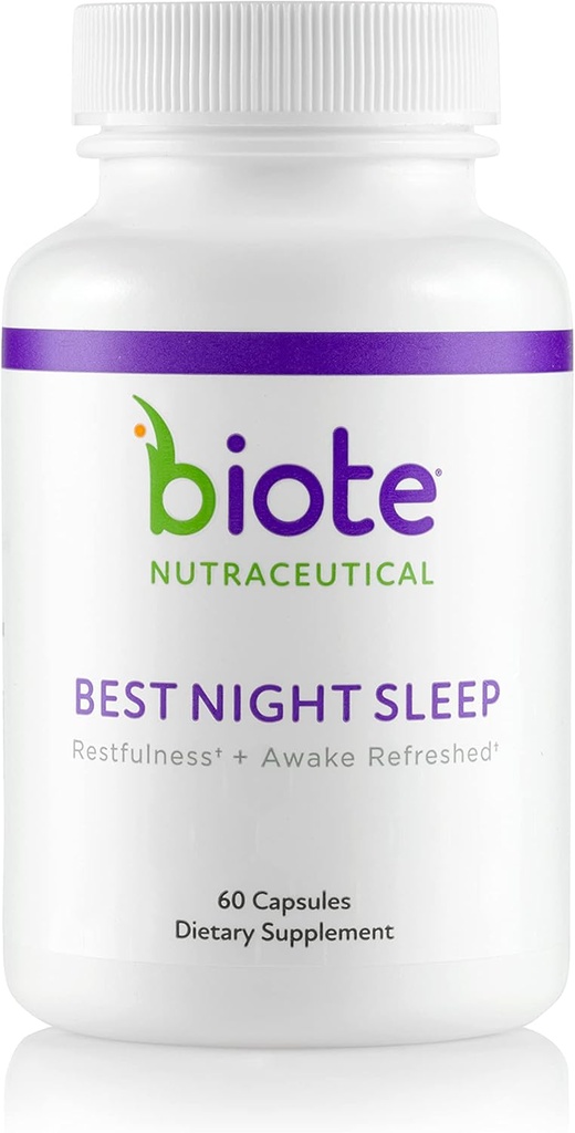 Biote Nutraceuticals - Best Night's Sleep - Restfulness + Awake Refreshed (60 cápsulas)