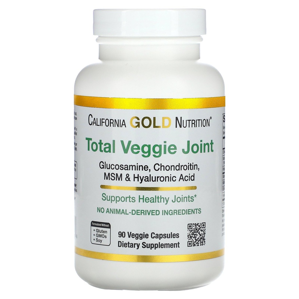 California Gold Nutrition Vegetarian Glucosamine, Chondroitin, Hyaluronic Acid, MSM, Total Veggie Joint & Bone Support Formula, Non GMO, No Soy, Gluten Free, 90 Veggie Capsules