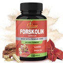 Cadane Forskolin Supplements - 5in1 with Turmeric Curcumin, Arjuna, Garcinia Cambogia, and Green Tea - 5 Month Supply - 150 Capsules