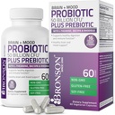 Bronson Brain + Mood Probiotic 50亿CFU Plus Prebiotic 配有 L-Theanine, Bacopa 和 Rhodiola Non-GMO, 60 蔬菜卡普尔