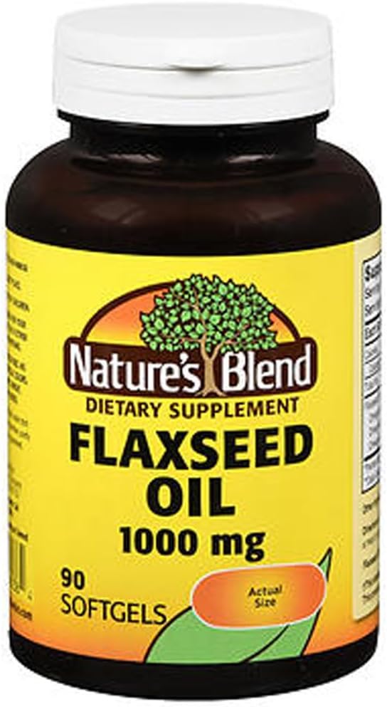 Naturens blanding Flaksfrø Olje 1000 mg Gelcaps 90 Ct