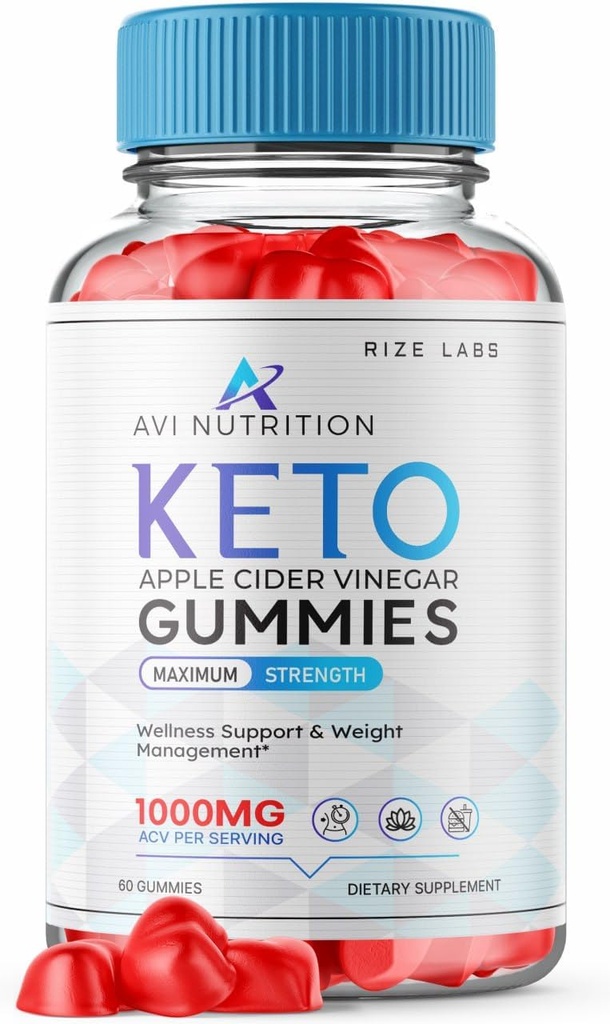 Rize ห้องปฏิบัติการ Avi Economy Keto Gummies, ACV ขั้นสูง Weights Gammy และ Supplement for Metabolis Boost (60 Gummies)
