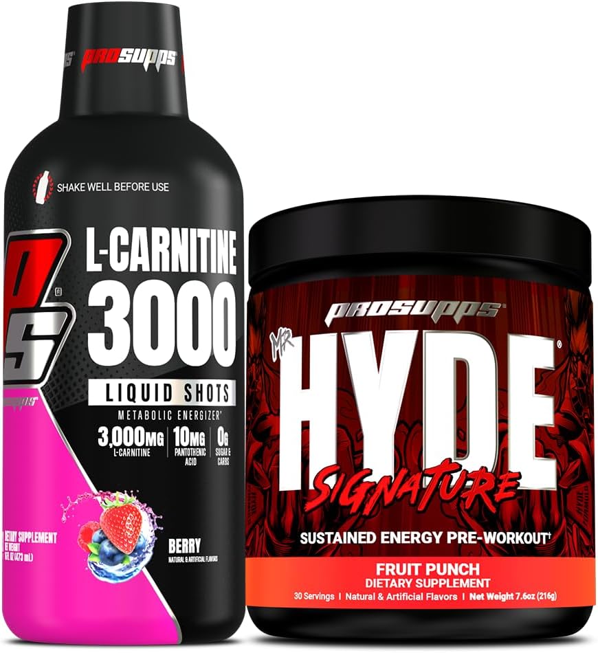 PERPPS L-Carnitine 3000 thuốc nổ miễn phí gây nghiện (Berry) và ông Hyde ra dấu Series Pre- Workout Engion Powdered thức uống (Fruit punch) Bundle