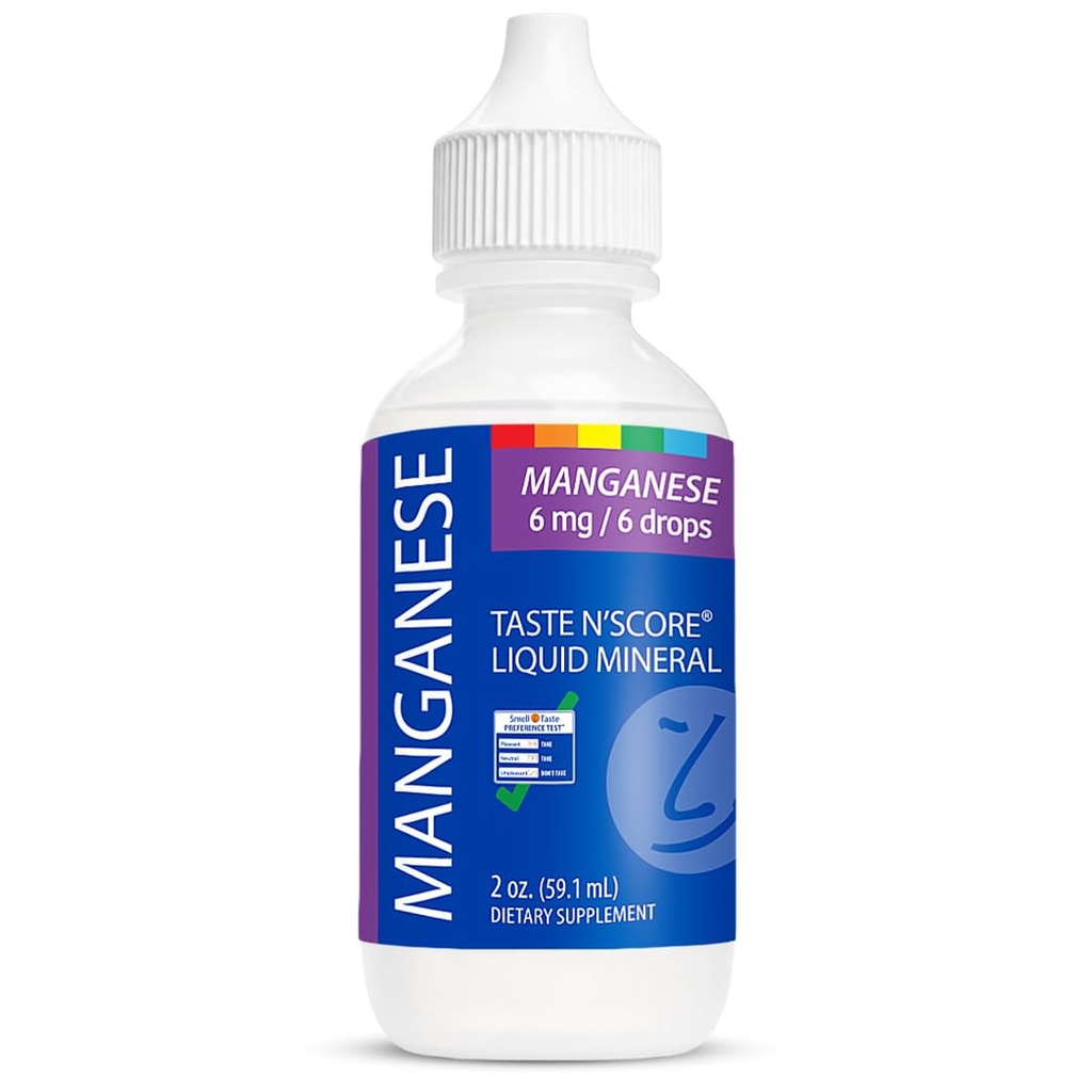Taste N' Score Manganese Liquid Ionic Mineral Supplement; 100% Pure; 6 mg; 118 Servings