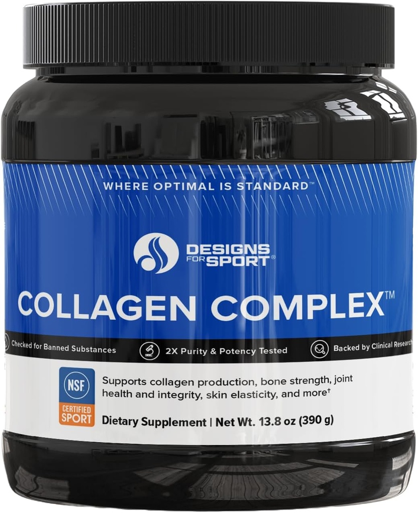 Sport Collagen Complex üçün Designs - NSF Sport Collagen Peptides Toz üçün sertifikatlaşdırılmışdır - Birləşdirici, Bone Strength, Skin Elastikity (13.8 oz)